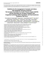 Guidelines for the management of neonates and infants with hypoplastic left heart syndrome