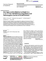 Arm span and its relation to height in a 2-to 17-year-old reference population and heterozygous carriers of ACAN variants