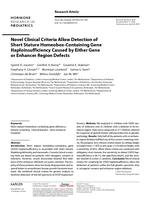 Novel clinical criteria allow detection of short stature homeobox-containing gene haploinsufficiency caused by either gene or enhancer region defects