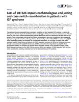 Loss of ZBTB24 impairs nonhomologous end-joining and class-switch recombination in patients with ICF syndrome