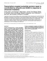 Transcription-coupled nucleotide excision repair is coordinated by ubiquitin and SUMO in response to ultraviolet irradiation