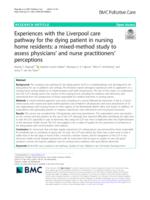 Experiences with the Liverpool care pathway for the dying patient in nursing home residents