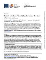 To split or to lump? classifying the central disorders of hypersomnolence