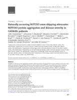 Naturally occurring NOTCH3 exon skipping attenuates NOTCH3 protein aggregation and disease severity in CADASIL patients