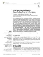 Timing of circulatory and neurological events in syncope