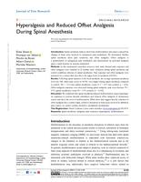 Hyperalgesia and reduced offset analgesia during spinal anesthesia