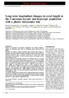 Long-term longitudinal changes in axial length in the Caucasian myopic and hyperopic population with a phakic intraocular lens