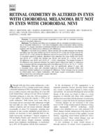 Retinal oximetry is altered in eyes with choroidal melanoma but not in eyes with choroidal nevi