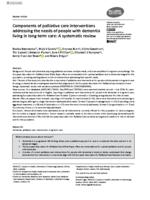 Components of palliative care interventions addressing the needs of people with dementia living in long-term care: a systematic review