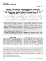 Disease expression in juvenile polyposis syndrome
