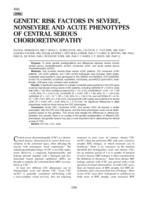 Genetic risk factors in severe, nonsevere and acute phenotypes of central serous chorioretinopathy