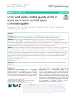 Stress and vision-related quality of life in acute and chronic central serous chorioretinopathy