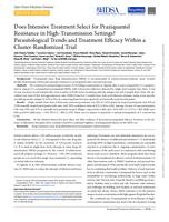Does intensive treatment select for praziquantel resistance in high-transmission settings?