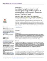 Genital self-sampling compared with cervicovaginal lavage for the diagnosis of female genital schistosomiasis in Zambian women