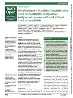 Development of classification criteria for hand osteoarthritis