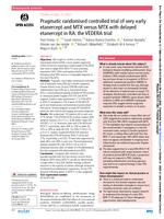 Pragmatic randomised controlled trial of very early etanercept and MTX versus MTX with delayed etanercept in RA