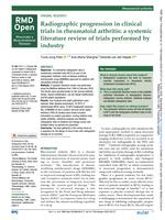 Radiographic progression in clinical trials in rheumatoid arthritis: a systemic literature review of trials performed by industry