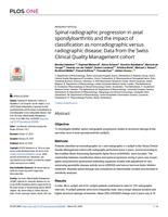 Spinal radiographic progression in axial spondyloarthritis and the impact of classification as nonradiographic versus radiographic disease
