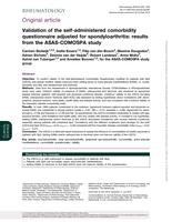 Validation of the self-administered comorbidity questionnaire adjusted for spondyloarthritis