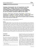 Autologous haematopoietic stem cell transplantation and other cellular therapy in multiple sclerosis and immune-mediated neurological diseases