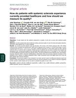 How do patients with systemic sclerosis experience currently provided healthcare and how should we measure its quality?