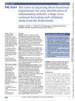 The value of inquiring about functional impairments for early identification of inflammatory arthritis