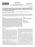 Evening aspirin intake results in higher levels of platelet inhibition and a reduction in reticulated platelets-a window of opportunity for patients with cardiovascular disease?