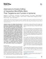 Adenosine-to-inosine editing of vasoactive microRNAs alters their targetome and function in ischemia