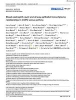 Blood eosinophil count and airway epithelial transcriptome relationships in COPD versus asthma