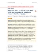 Prognostic value of global longitudinal strain and etiology after surgery for primary mitral regurgitation