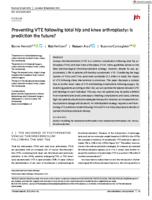 Preventing VTE following total hip and knee arthroplasty