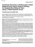 Functional outcomes of arthroscopic partial meniscectomy versus physical therapy for degenerative meniscal tears using a patient-specific score