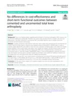 No differences in cost-effectiveness and short-term functional outcomes between cemented and uncemented total knee arthroplasty