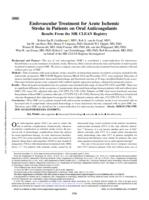 Endovascular treatment for acute ischemic stroke in patients on oral anticoagulants results from the MR CLEAN registry