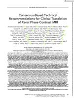 Consensus-based technical recommendations for clinical translation of renal phase contrast MRI