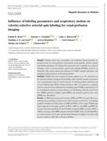 Influence of labeling parameters and respiratory motion on velocity-selective arterial spin labeling for renal perfusion imaging