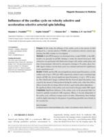 Influence of the cardiac cycle on velocity selective and acceleration selective arterial spin labeling