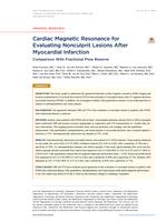 Cardiac magnetic resonance for evaluating nonculprit lesions after myocardial infarction comparison with fractional flow reserve