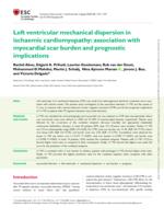 Left ventricular mechanical dispersion in ischaemic cardiomyopathy