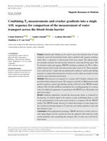 Combining T-2 measurements and crusher gradients into a single ASL sequence for comparison of the measurement of water transport across the blood-brain barrier