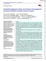 Establishing diagnostic criteria and treatment of subsegmental pulmonary embolism