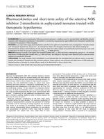 Pharmacokinetics and short-term safety of the selective NOS inhibitor 2-iminobiotin in asphyxiated neonates treated with therapeutic hypothermia