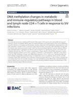 DNA methylation changes in metabolic and immune-regulatory pathways in blood and lymph node CD4+T cells in response to SIV infections