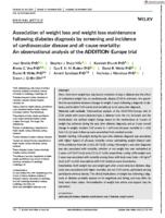 Association of weight loss and weight loss maintenance following diabetes diagnosis by screening and incidence of cardiovascular disease and all-cause mortality