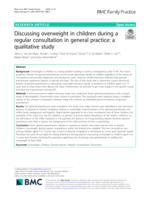 Discussing overweight in children during a regular consultation in general practice