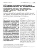 PHF2 regulates homology-directed DNA repair by controlling the resection of DNA double strand breaks