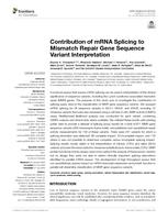 Contribution of mRNA splicing to mismatch repair gene sequence variant interpretation