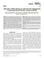 Alternative mRNA splicing can attenuate the pathogenicity of presumed loss-of-function variants in BRCA2