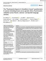 The "Psychosocial Aspects in Hereditary Cancer" questionnaire in women attending breast cancer genetic clinics