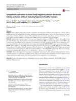 Sympathetic activation by lower body negative pressure decreases kidney perfusion without inducing hypoxia in healthy humans